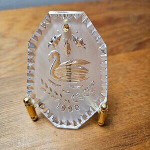 Vintage Waterford Crystal Swan Ornament, 1990, Excellent Condition!